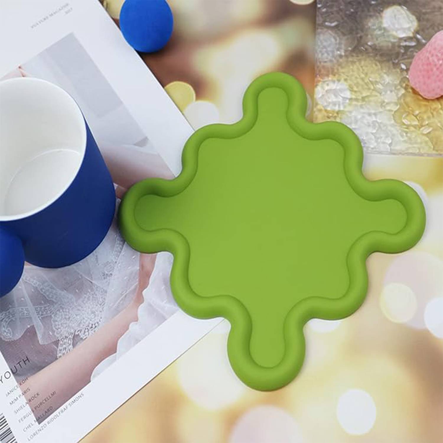 High temperature resistant thickened silicone coasters 6