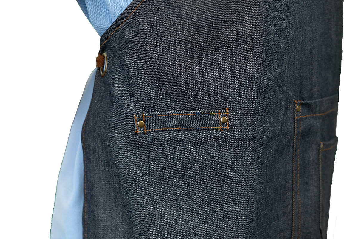 NEW Kitch Style Bib Apron - Denim with Grommets 7