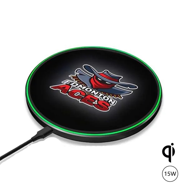 UV Full Color Light-up Logo Wireless Charger 15W 1