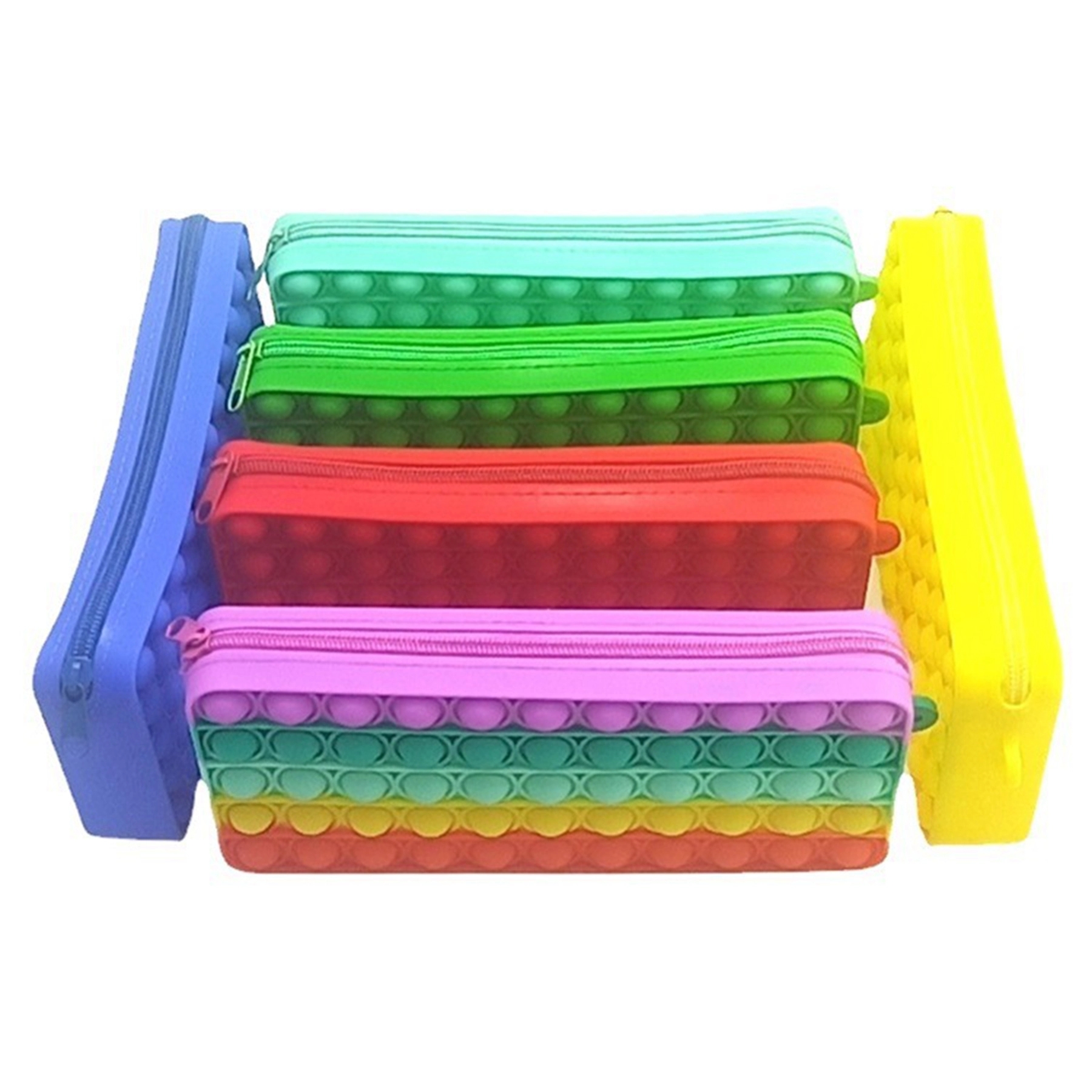 Large Capacity Square Push Pop Bubble Toy Pencil Case 4