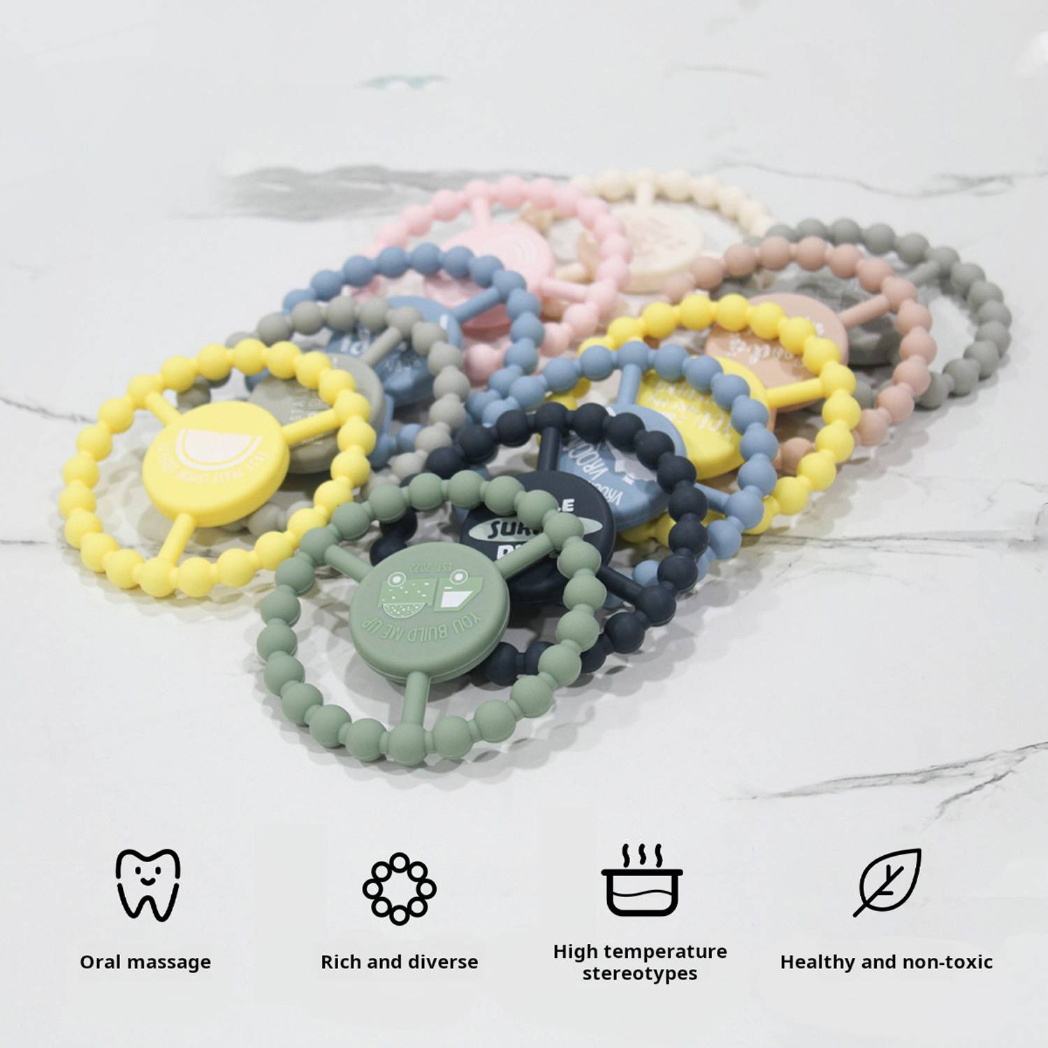 Food-Grade Silicone Teething Ring For Infants In Eruption 2