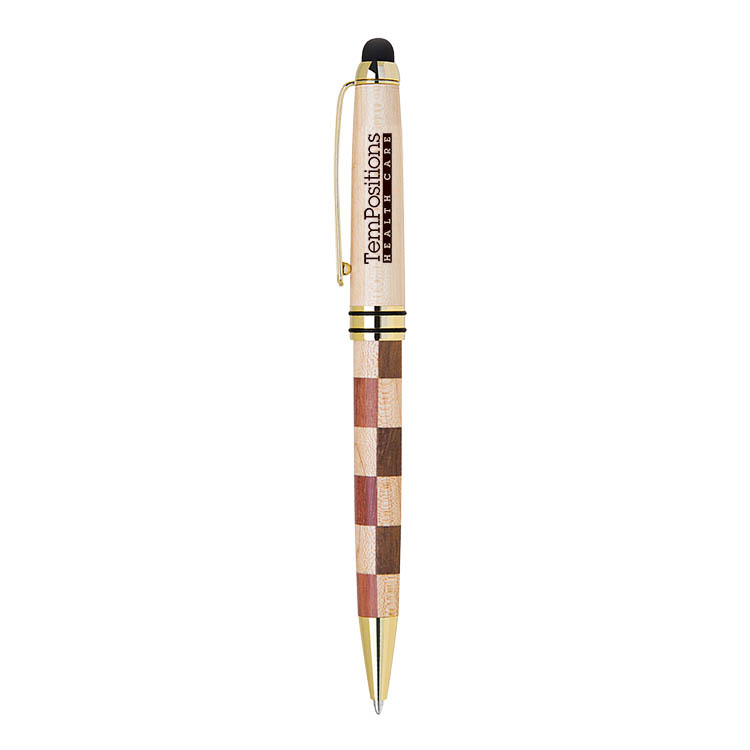 ECO-Friendly Mable/Checkered Design wooden stylus and ballpoint pen 2