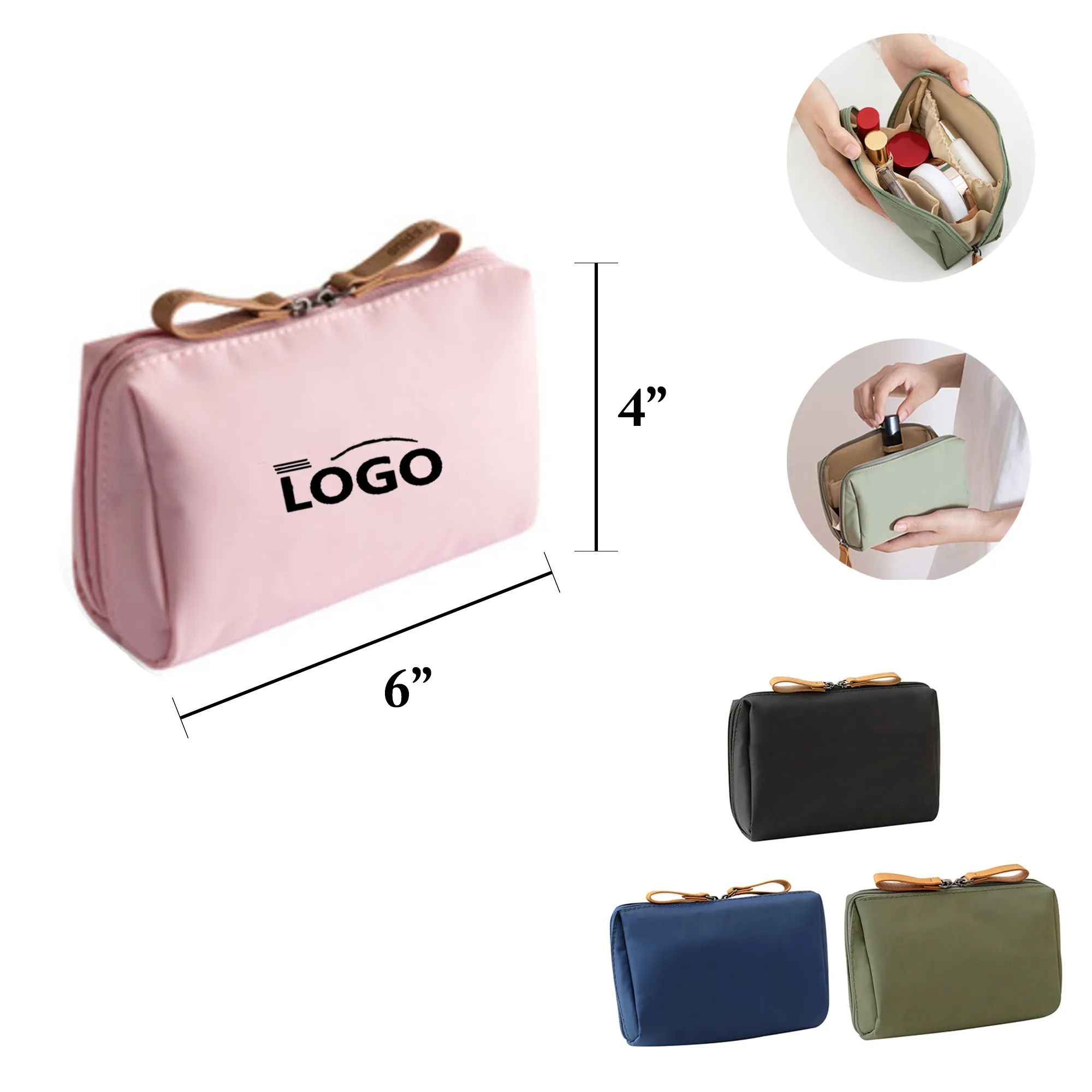 MOQ100 Travel Cosmetic Organizer Nylon Makeup Pouch 8