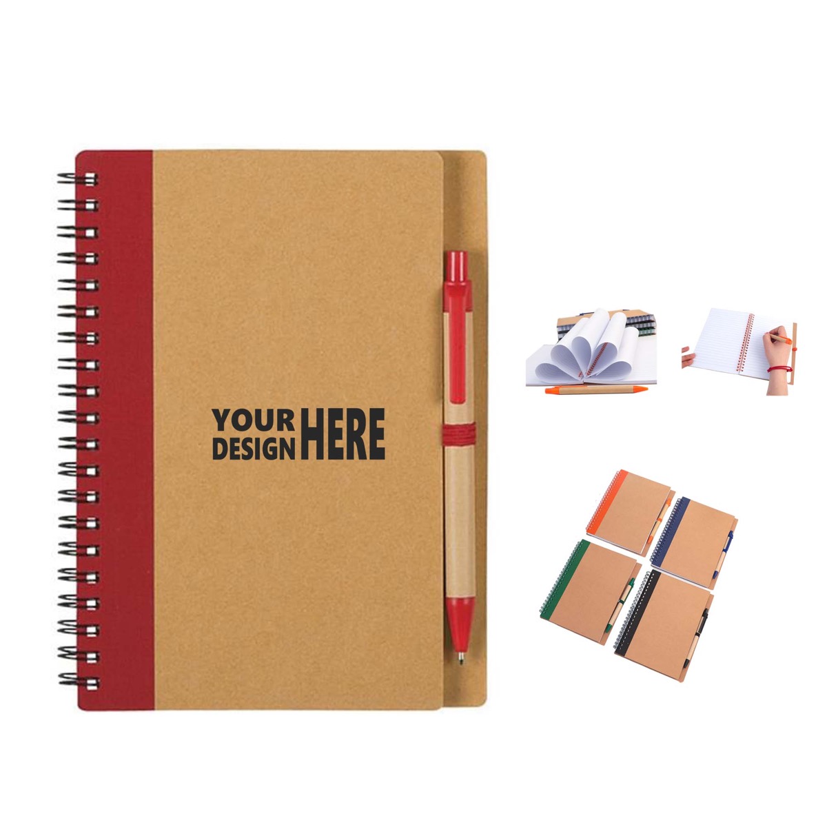 Paperboard Eco Spiral Journal With Pen 7