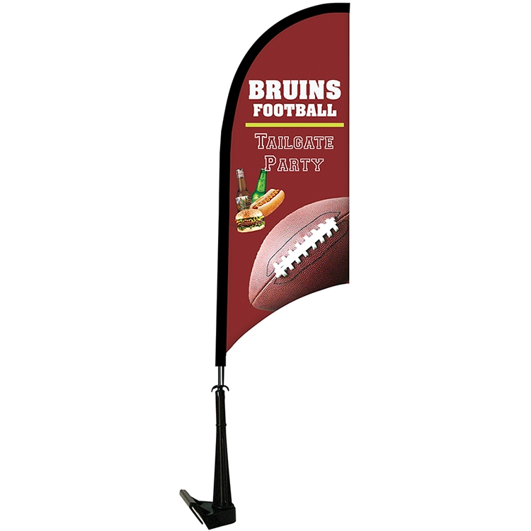 Single Reverse Portable Half Drop Car Flag - Non-Adjustable Base 4