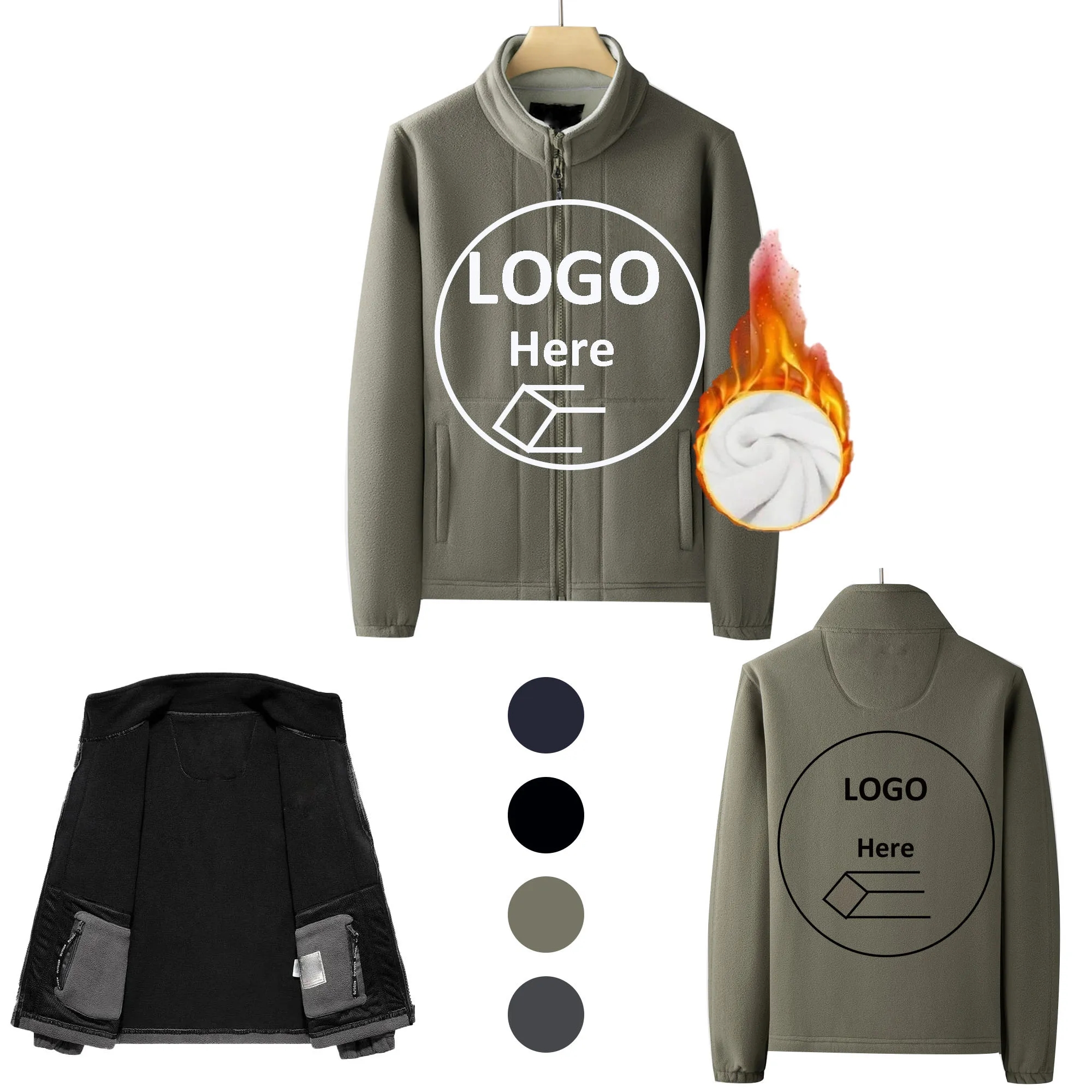 Men's Double-Layer Fleece Hooded Jacket 1