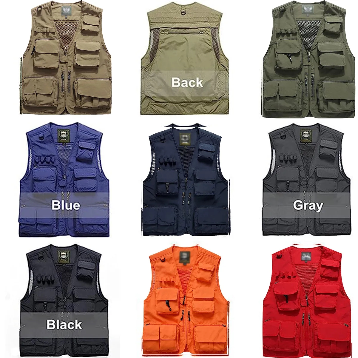 Casual Outdoor Safari Fishing Vest Jacket with Multi Pockets 4