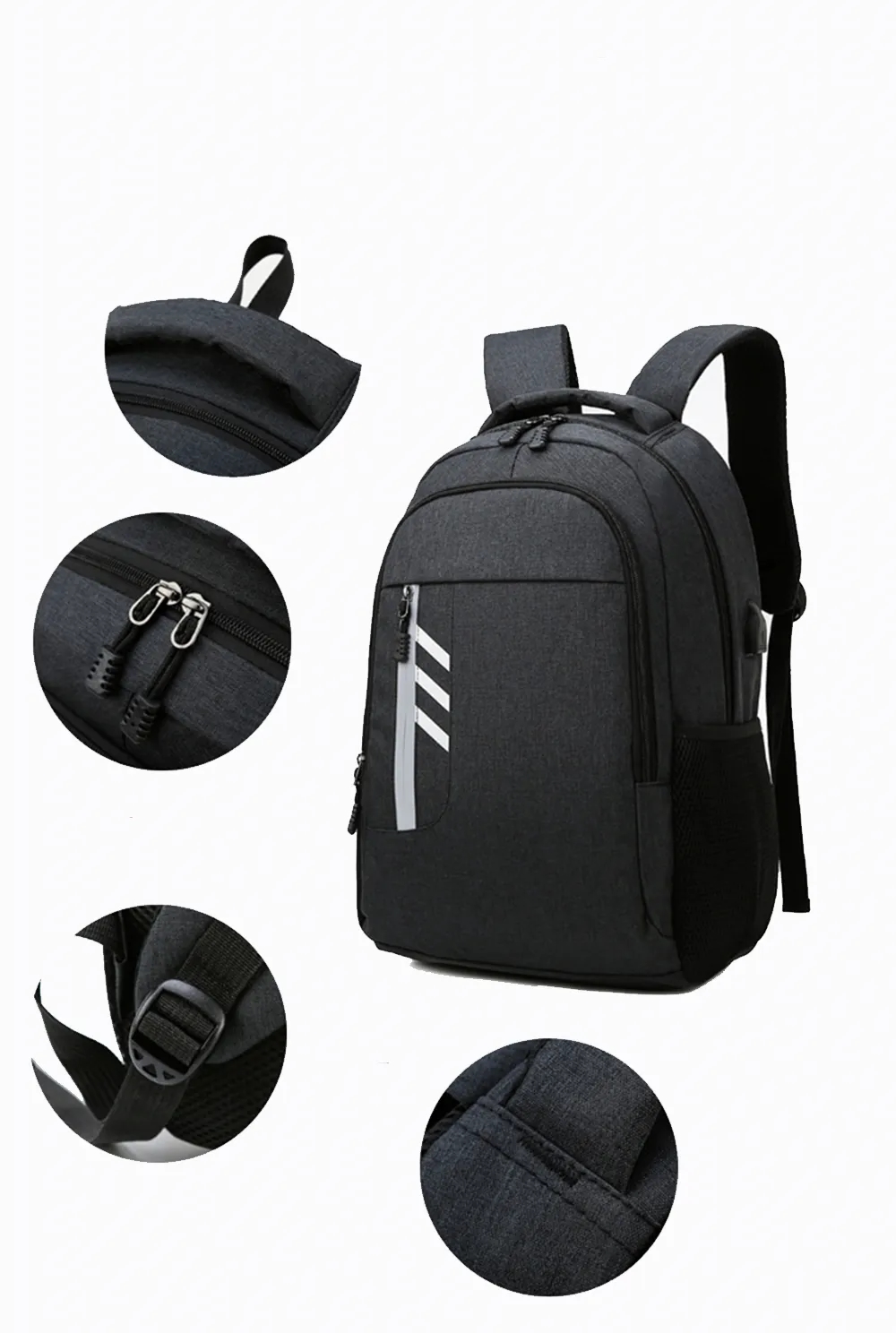 Large Capacity Shoulder Bag / USB Charging Port / Reflective 5