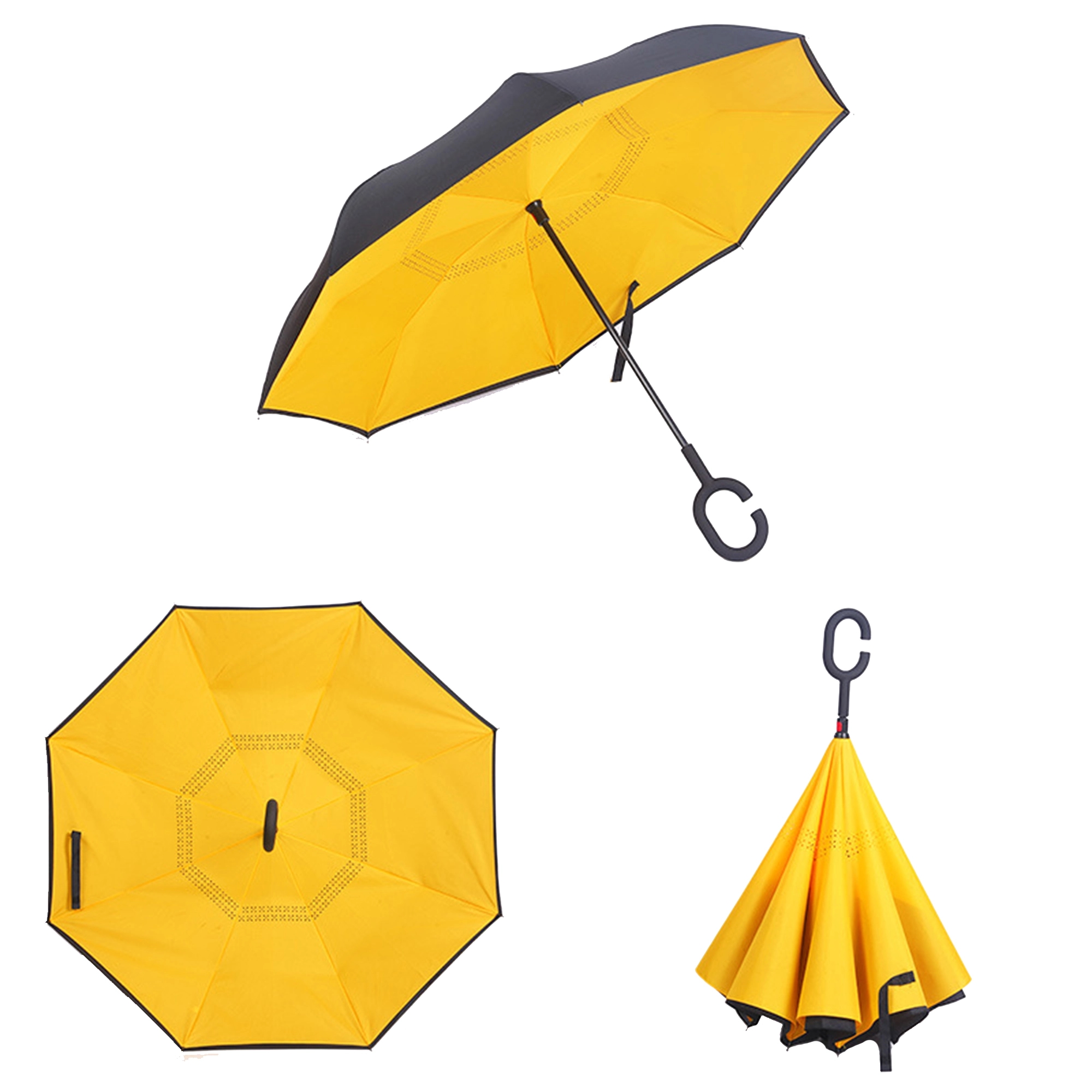 48" Arc Reverse Umbrella with C-Shaped Handle 2