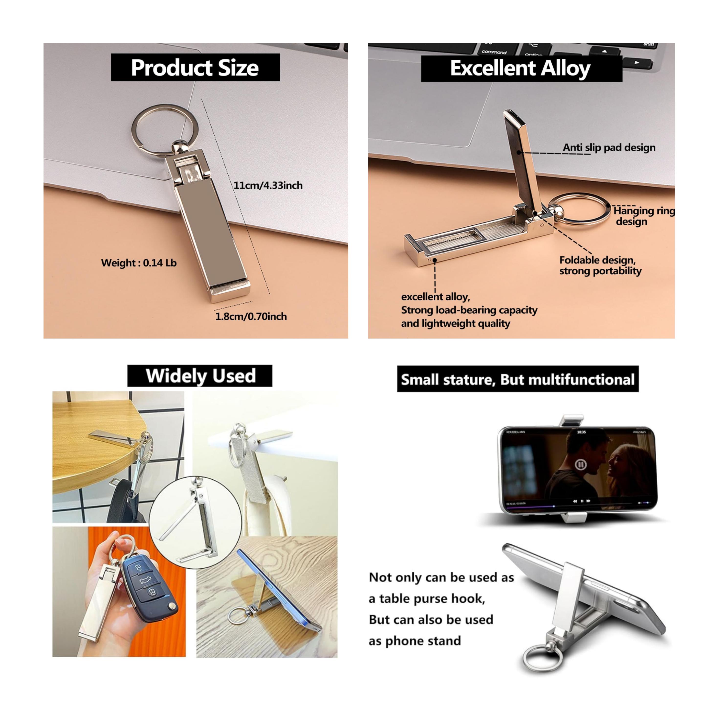 Multifunctional Keychain – Bag Hanger, Phone Stand 4