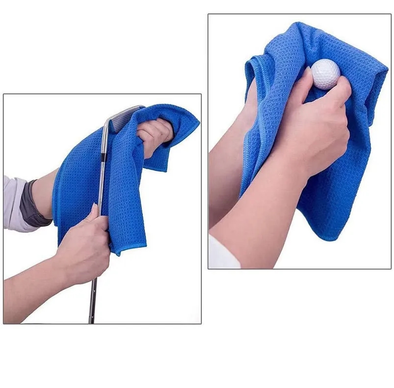 16'' x 16'' Microfiber Waffle Pattern Golf Towel 2