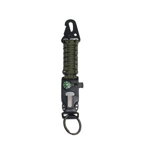 Versatile Rope Key Chain With Whistle And Flint 17
