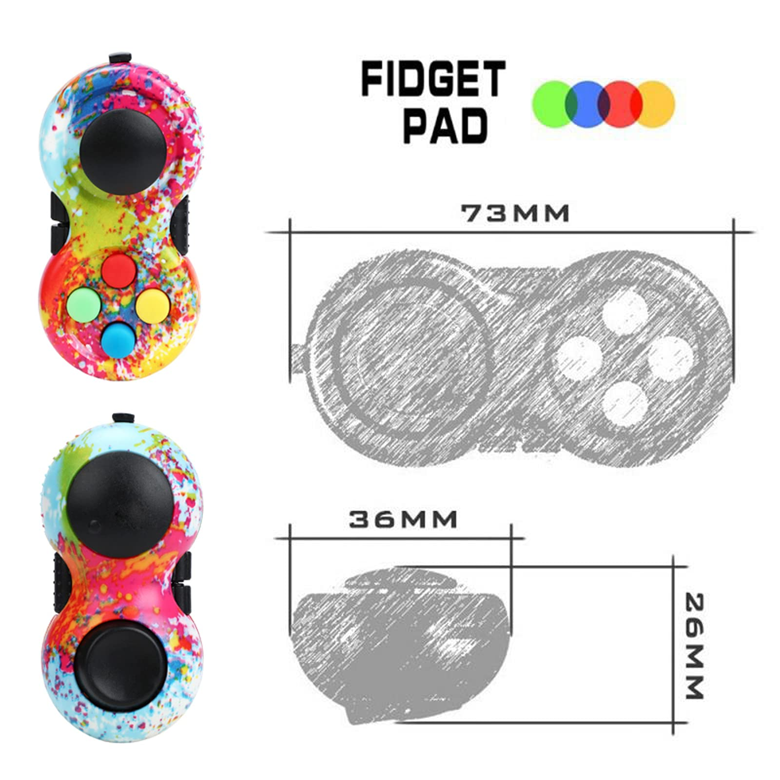 Fidget Pad Toy Rainbow Controller 7