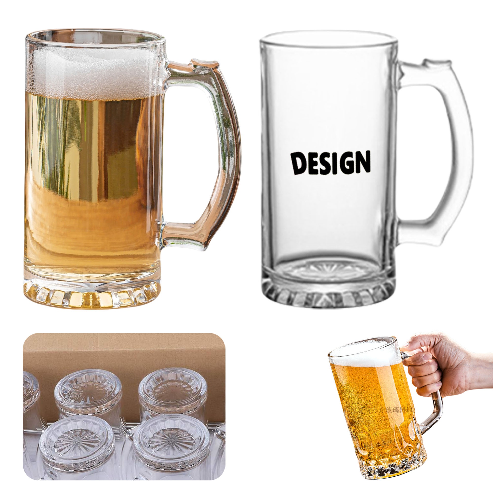 16oz Beer Cups Drinking Glasses 2