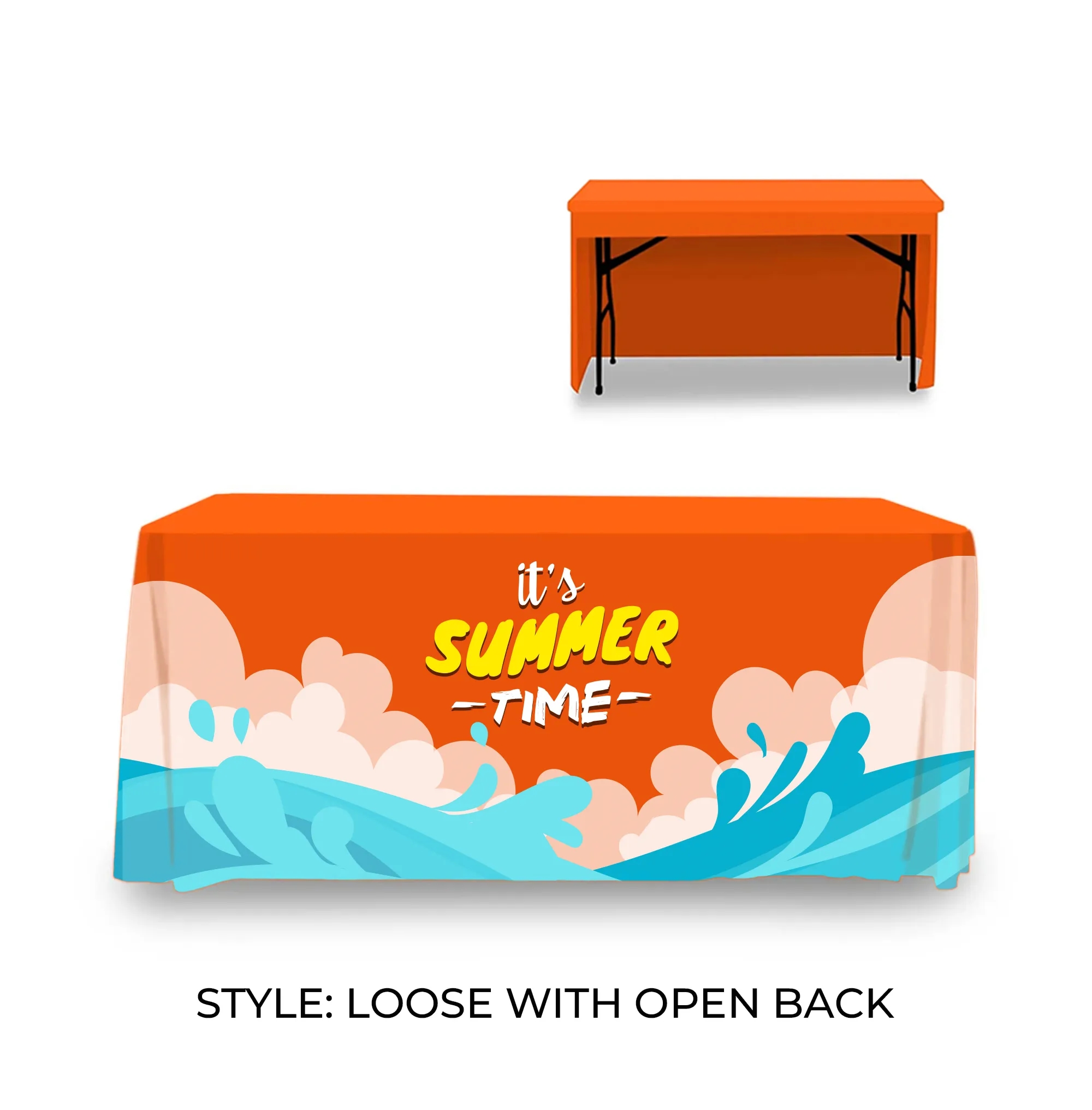 6' Table Cover Standard Throw w/ Open Back 3