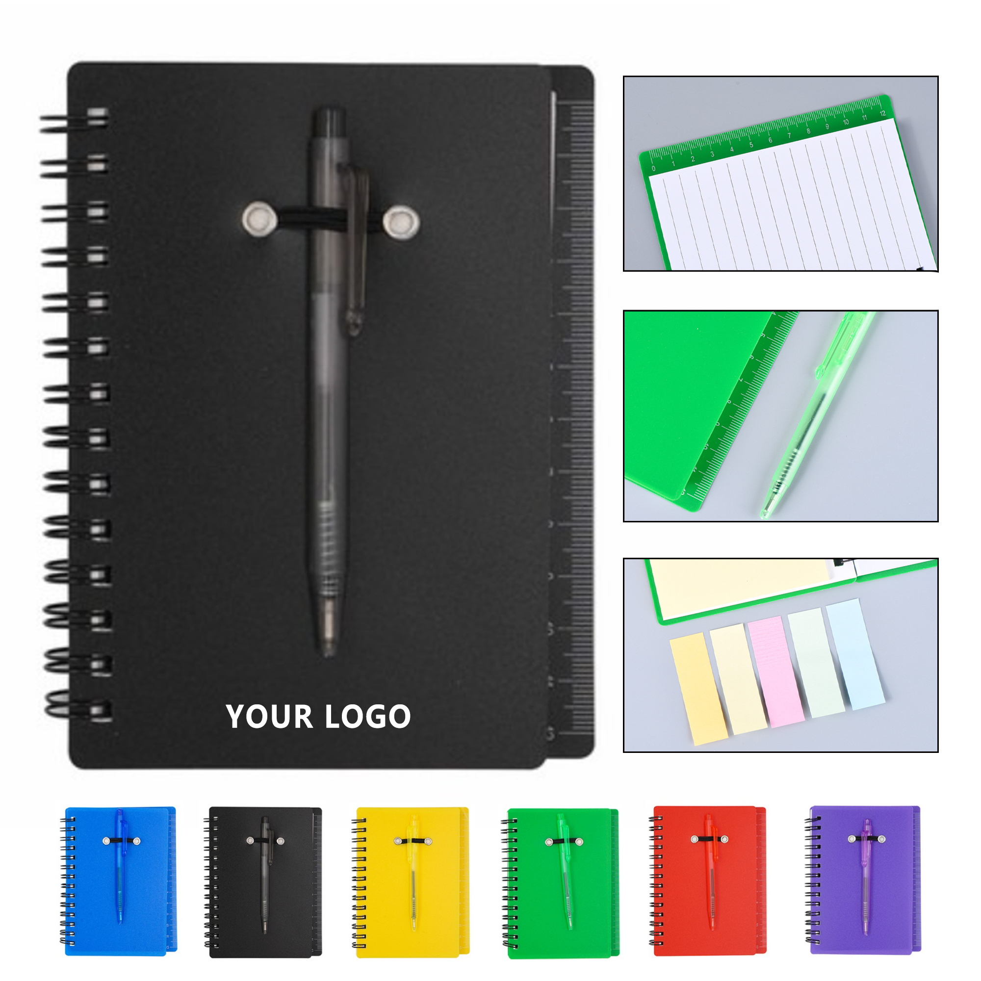 Coil Notebook w/Ballpoint Pen & Sticky Notes 1