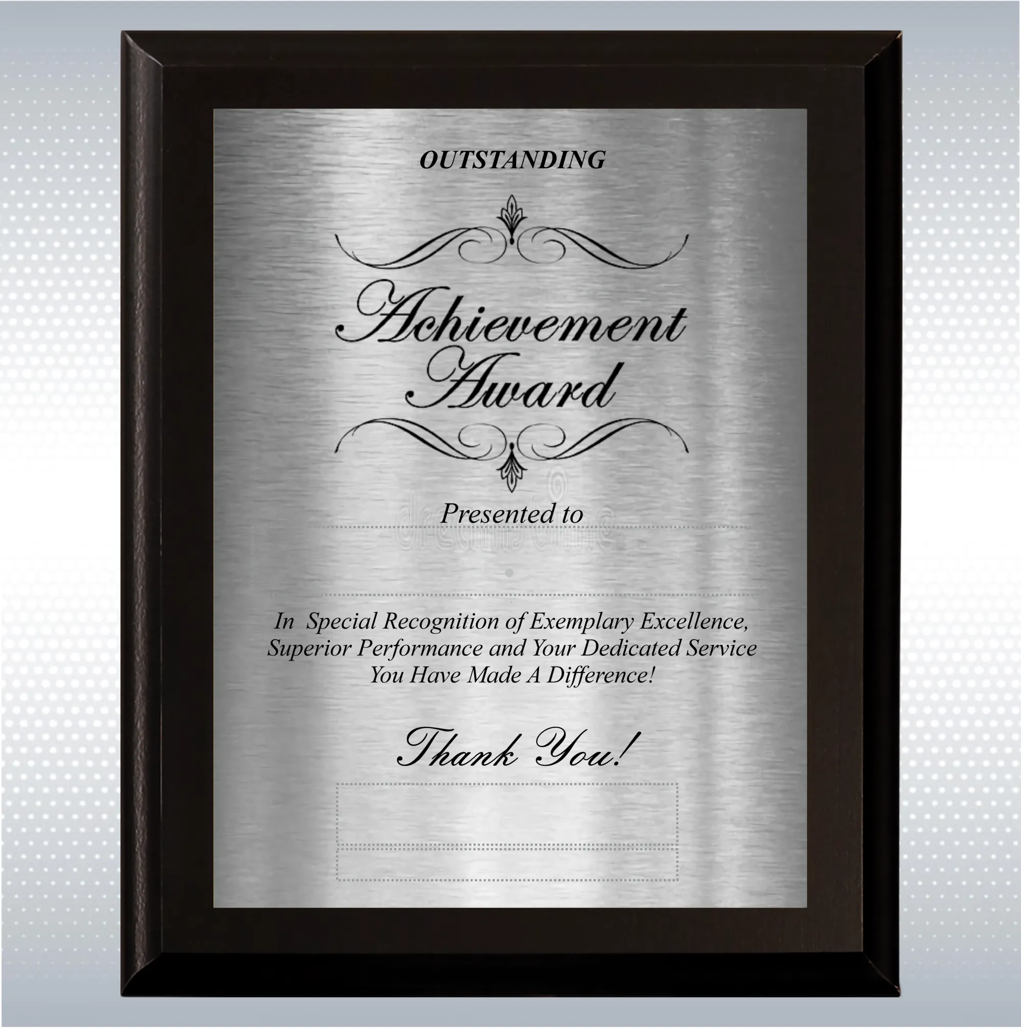 Black Matte Excellence Plaque , Employee Recognition Award 6