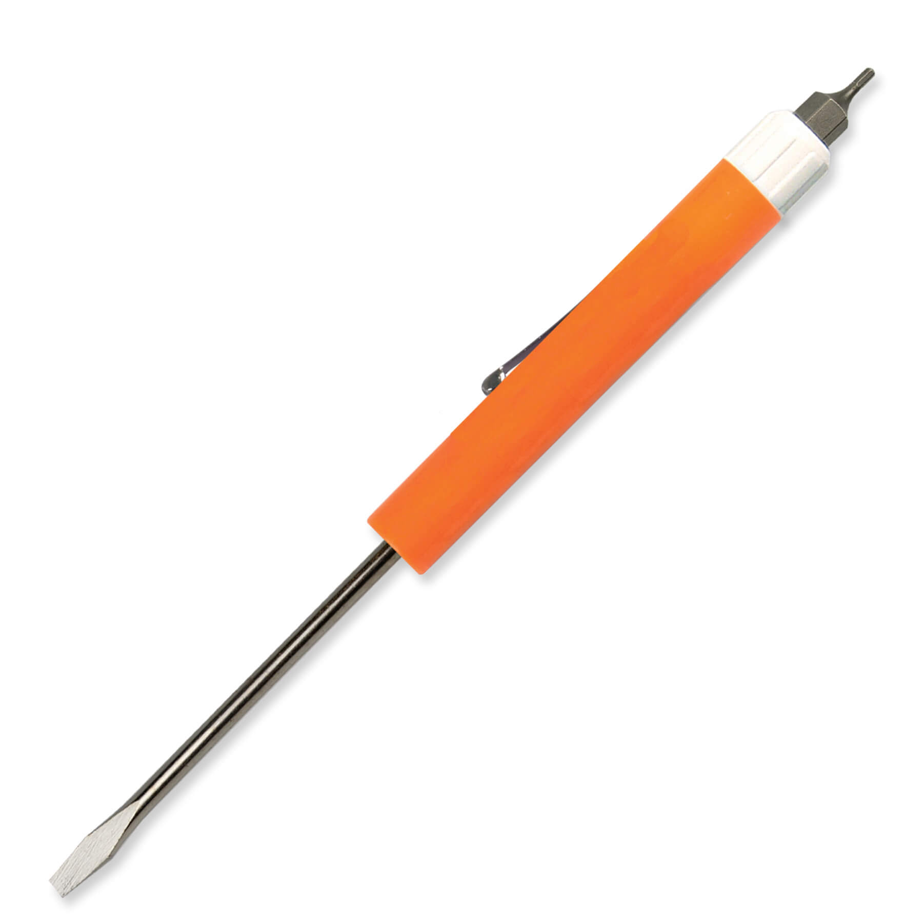 Pocket Screwdriver - 1/8" Flat Tip Blade w/Hex Bit Top 10