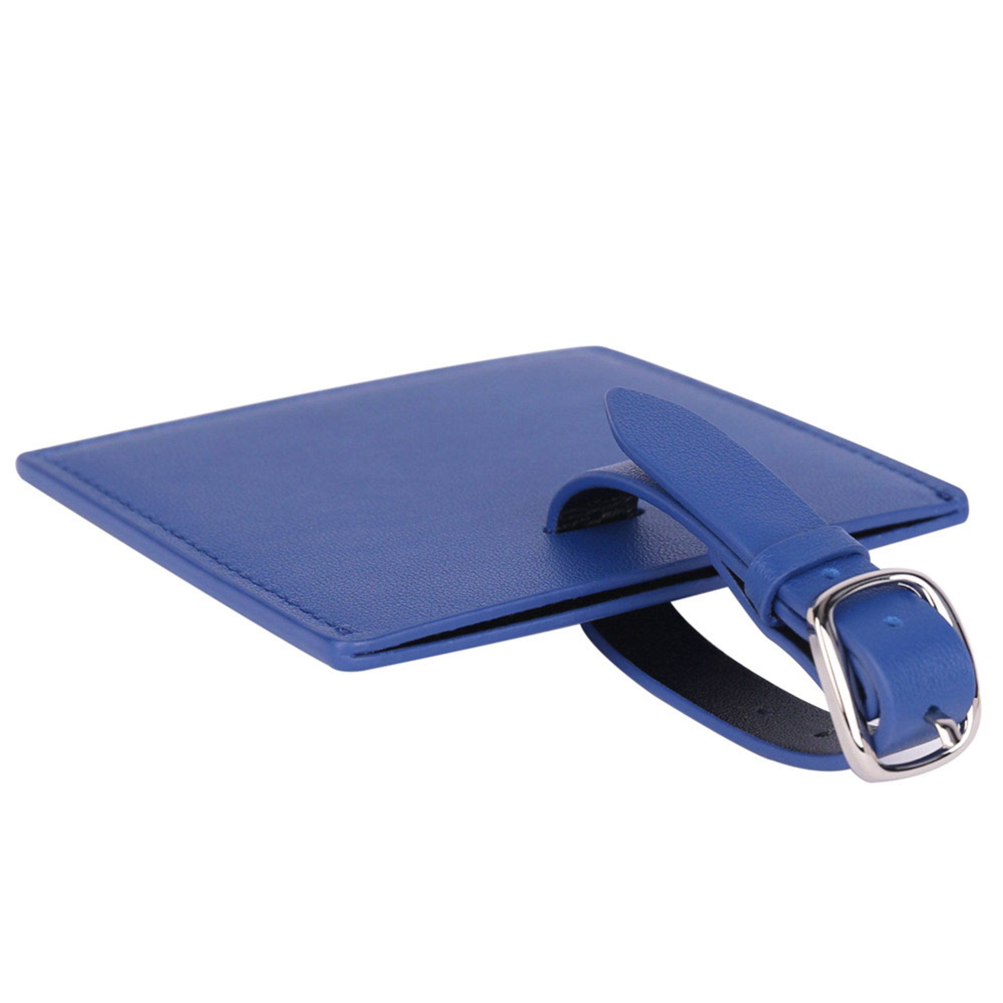 Square Genuine Leather Luggage Bag Tags 7
