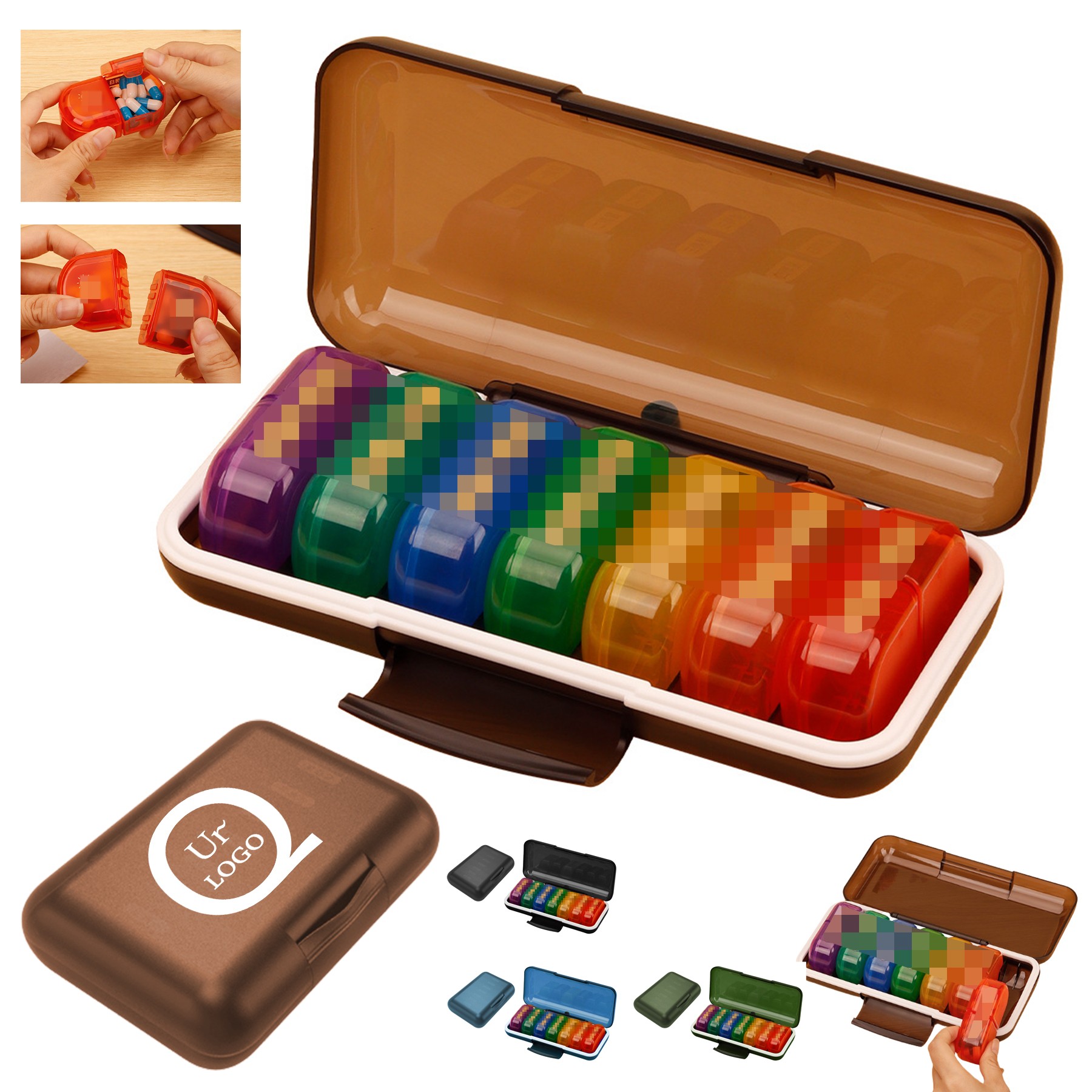 Detachable 7-Day Pill Box Organizer