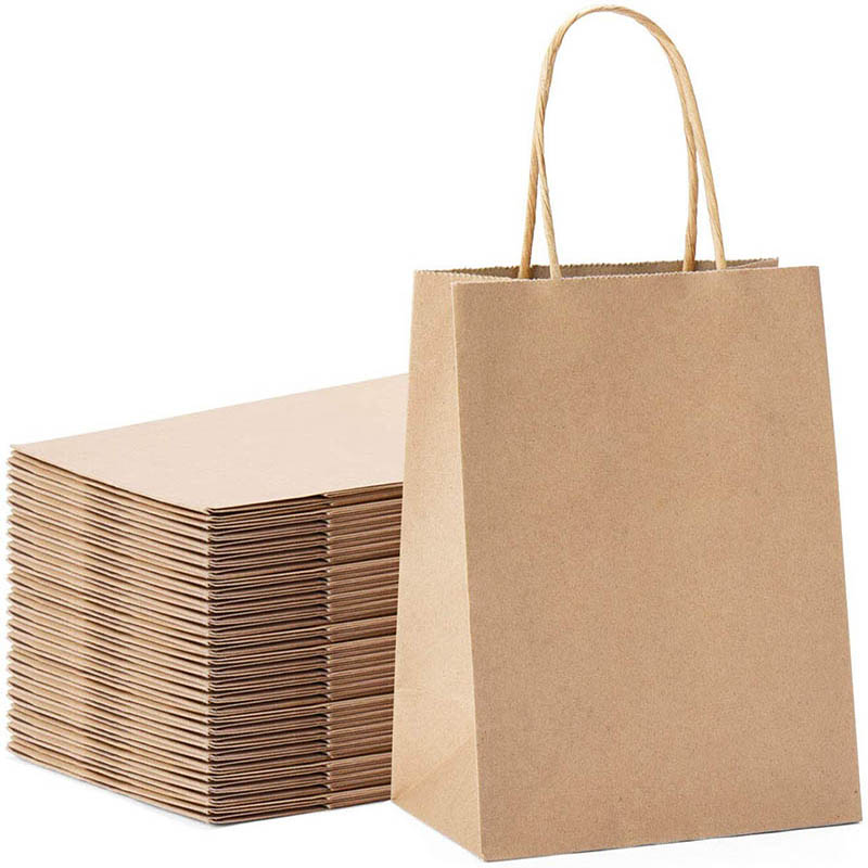 8" x 4 1/4" x 10 1/2" Kraft Shopping Bag 2