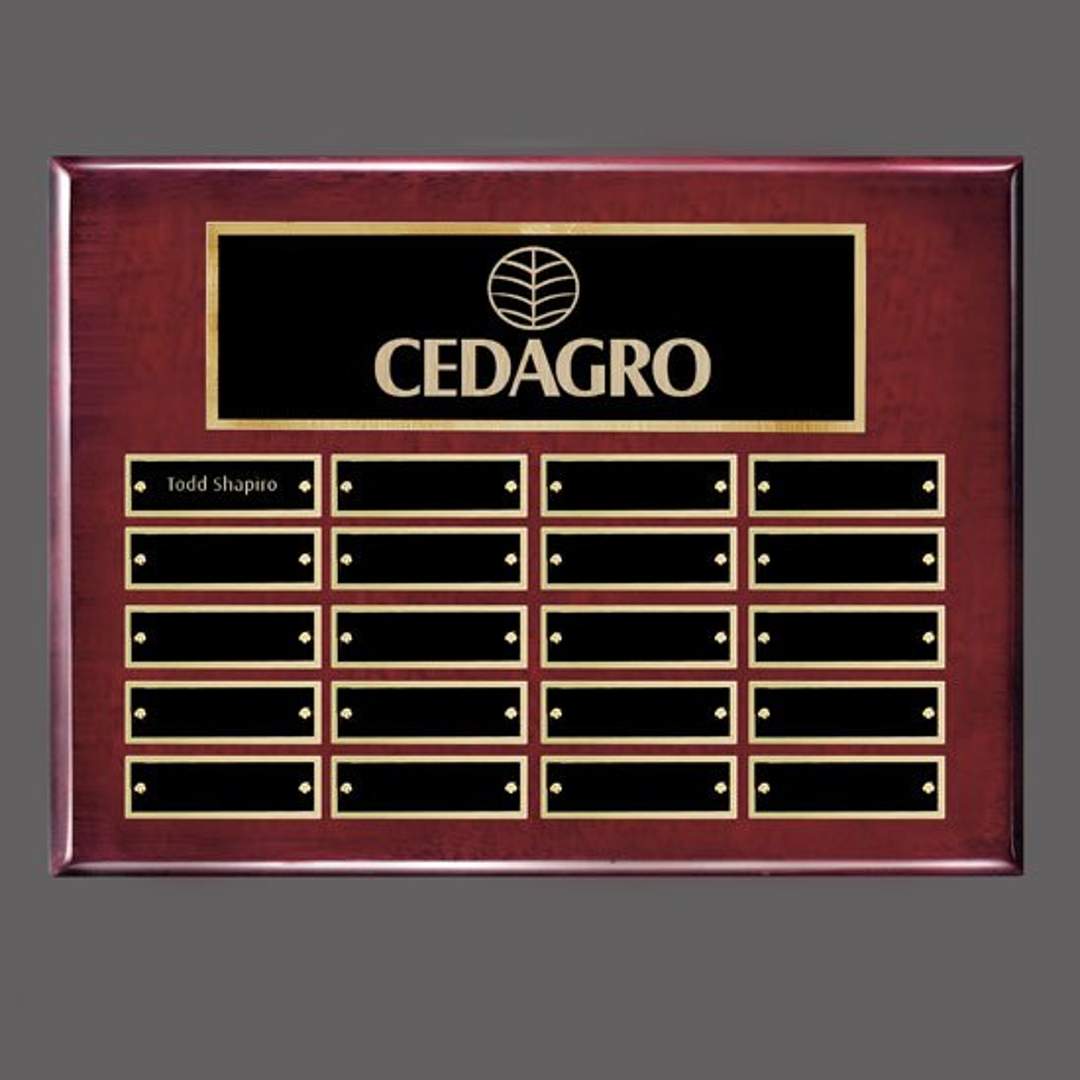 Oakleigh Horiz Pert/Plaque - Rosewood/Gold 3