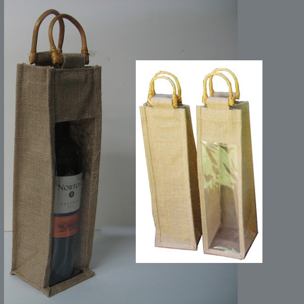 Jute Wine Tote - Full Color 1