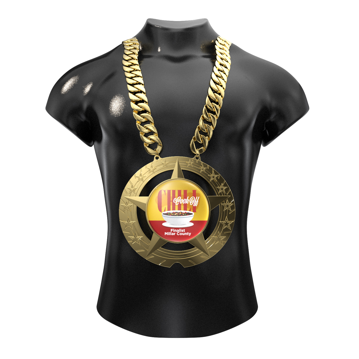 Express Vibraprint® Super Star Champ Chain Medal w/ Plastic Chain 3