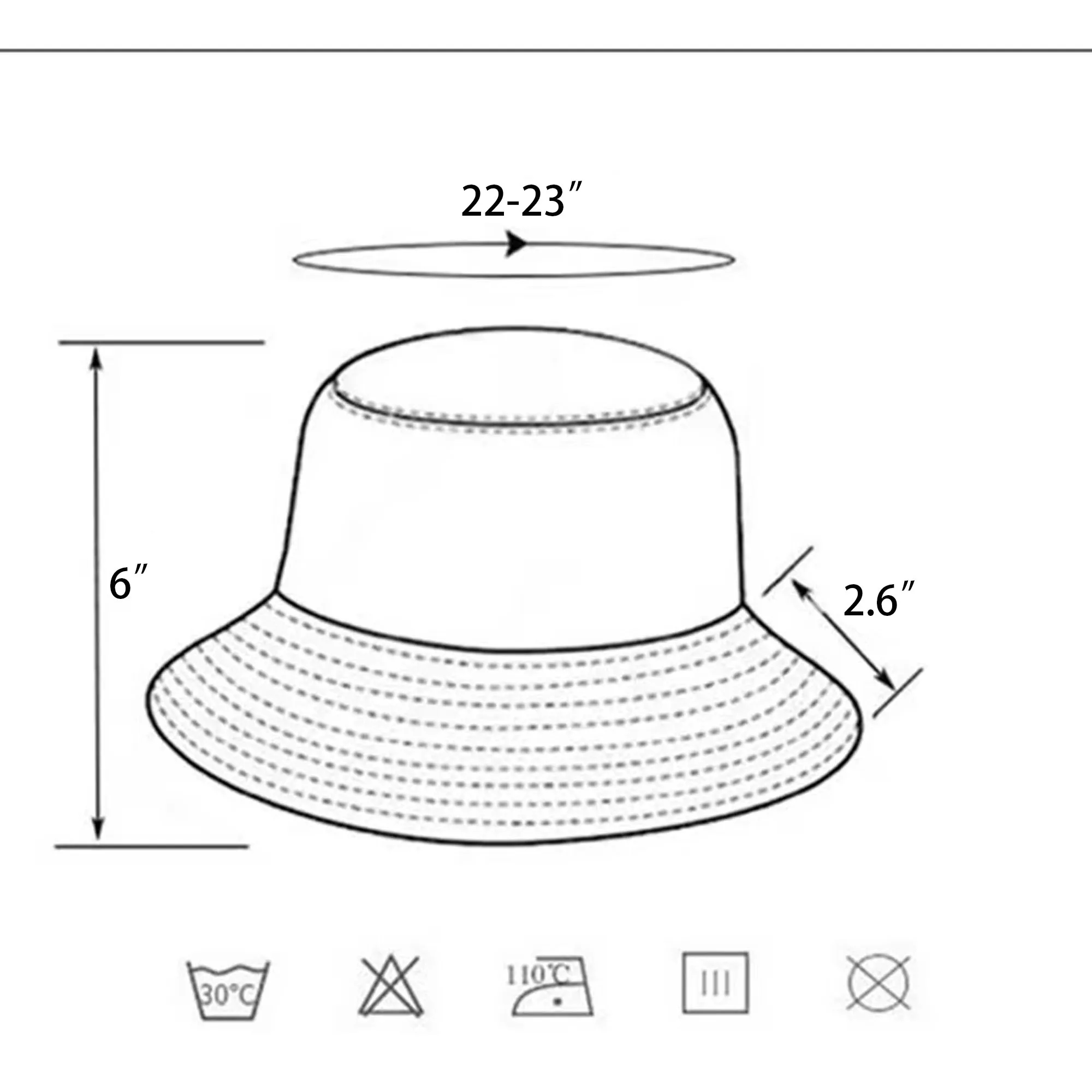 22.5" Cotton Sun Bucket Hat