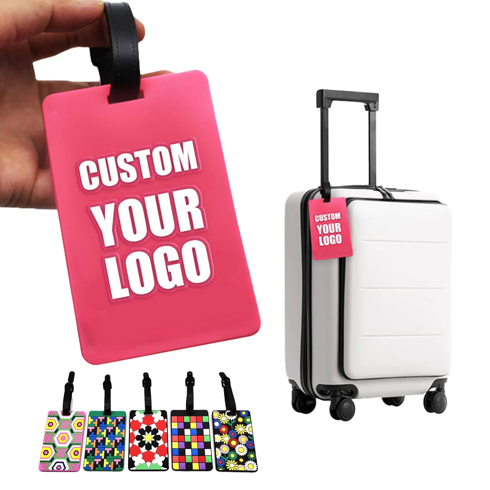 Custom 3D Logo Labels ID Silicon Suitcase Travel Luggage Tag 6