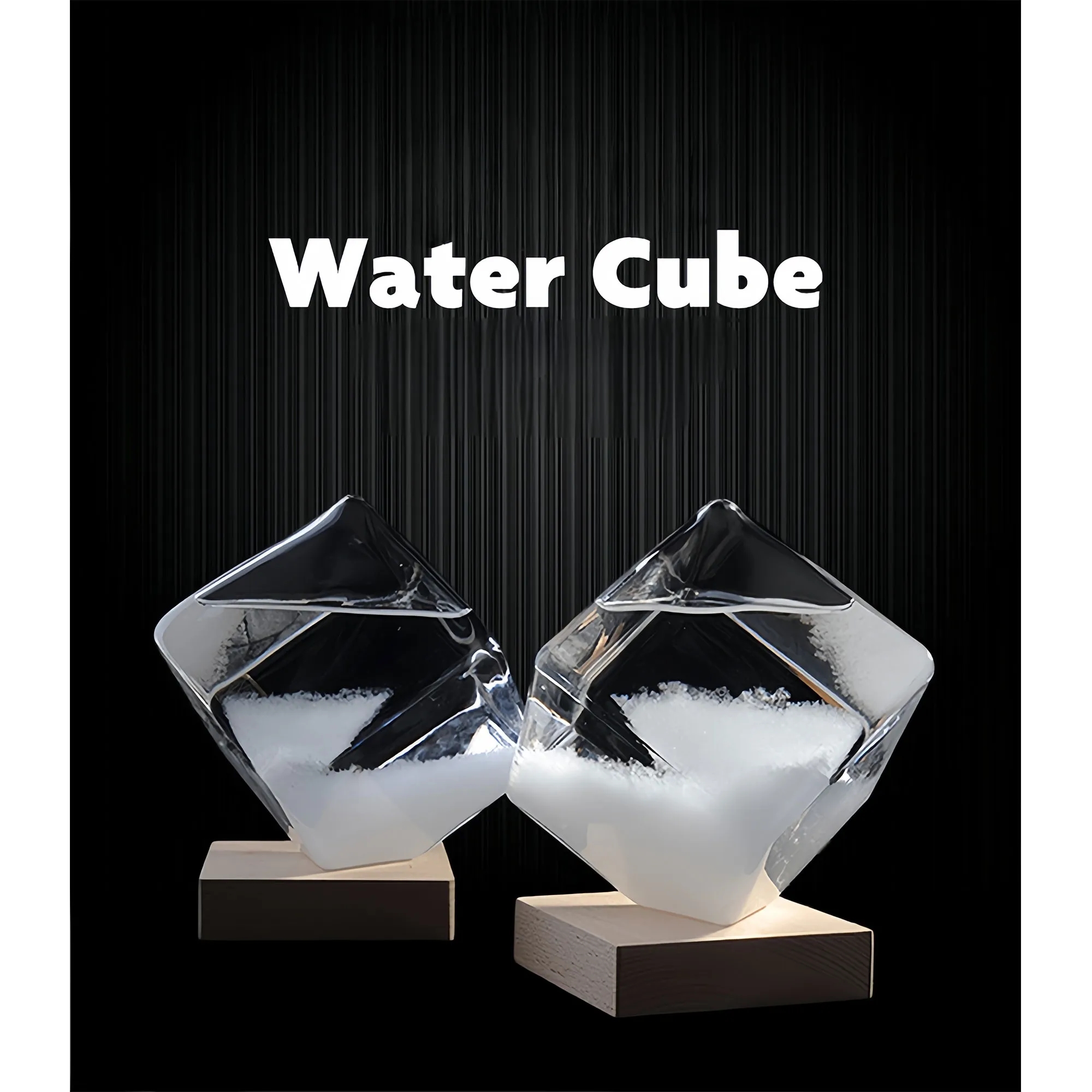 Crystal Weather Glass With Wood Base For Home Office Decor 7