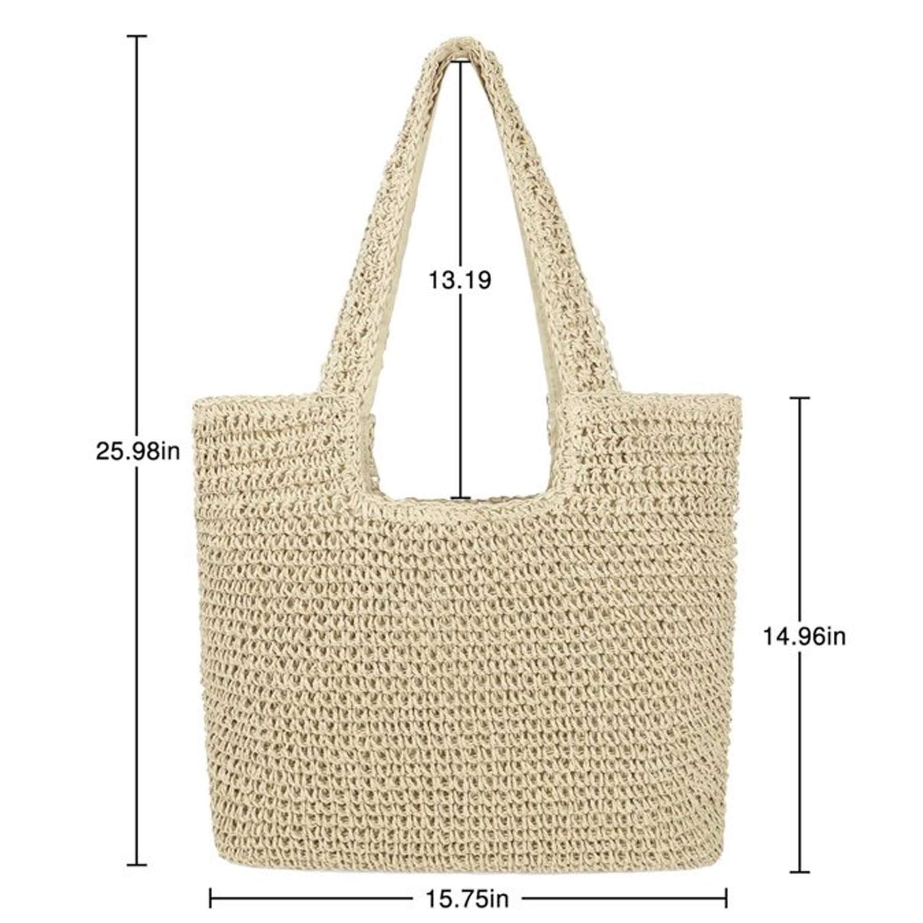 Women Large Straw Beach Bag 5