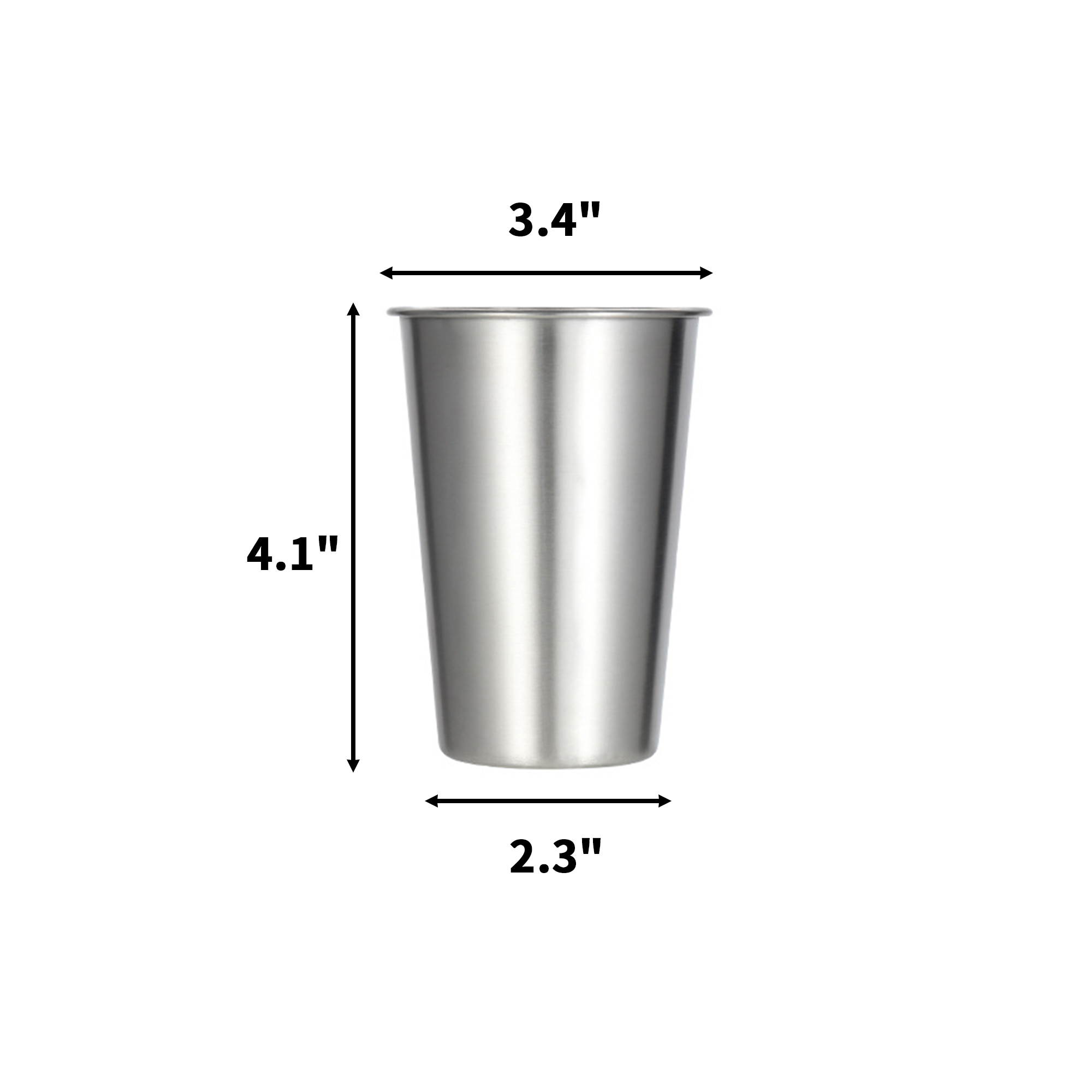 Stainless Steel Pint Cup 12 Ounce Polished Interior Exterior 3