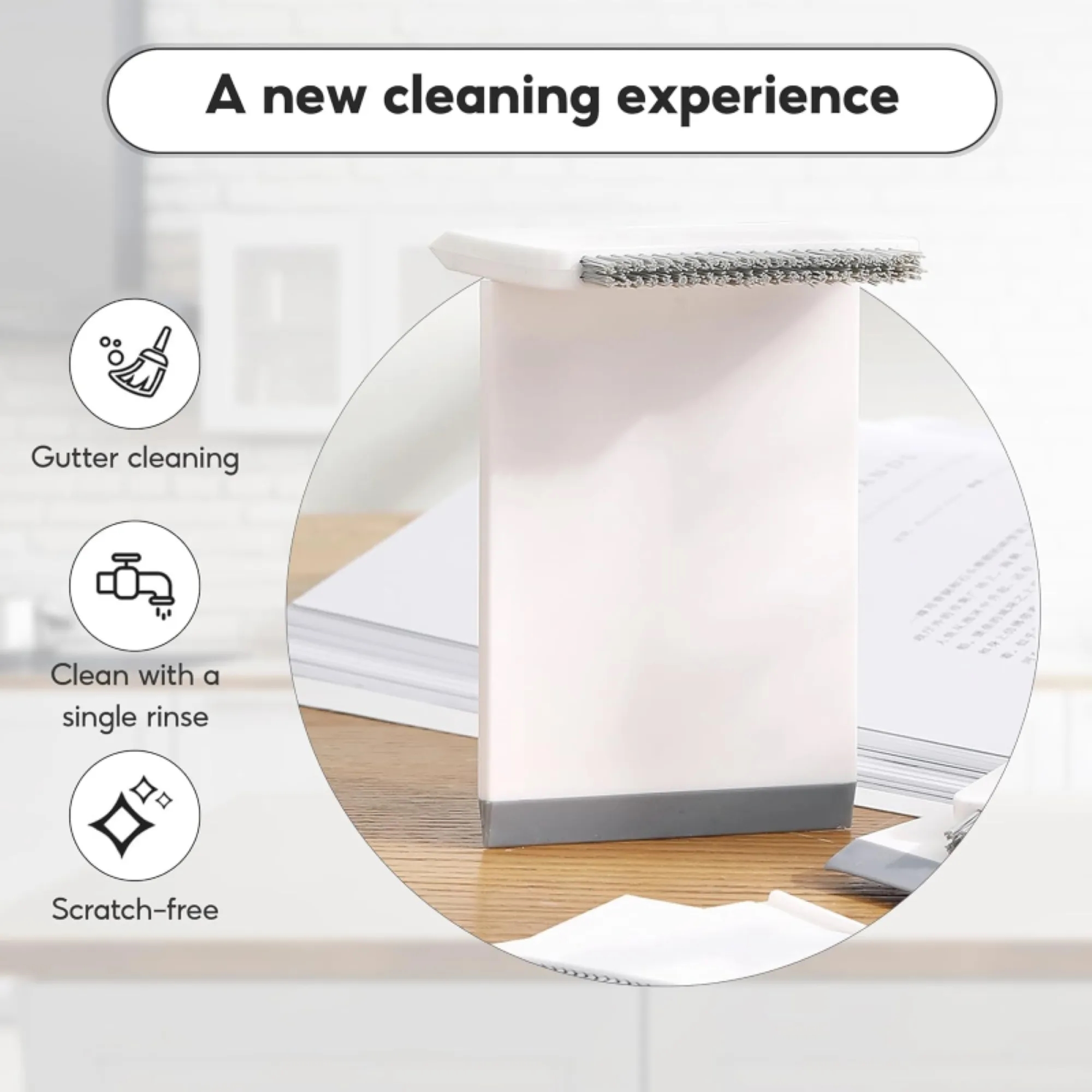 Sink Wiper Crevice Cleaning Brush 2-in-1 Tool 2
