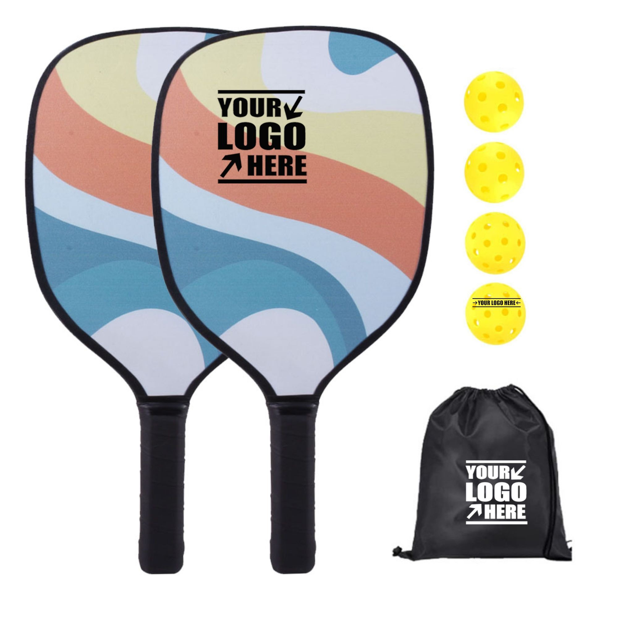 2 Pickleball Paddles and 4 Balls Set with Carry Bag 3