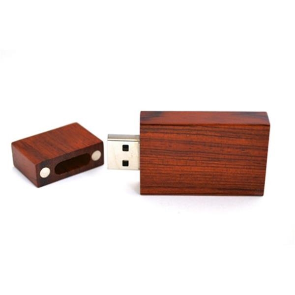 1 GB Rectangular Wooden USB Flash Drives w/ Magnetic Closure 5