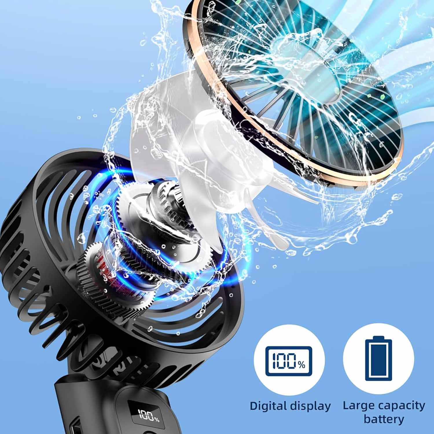 Halterneck hand-held folding small fan 4