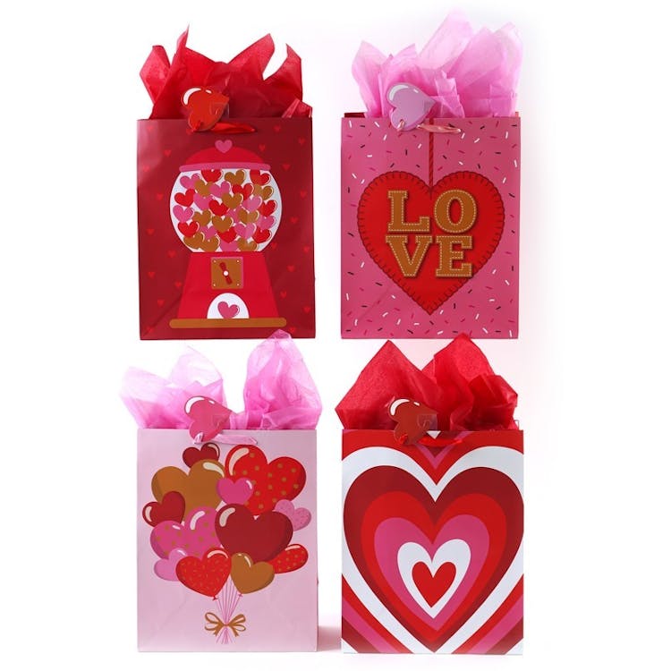 Large Valentine Gift Bags - Happy Hearts 4 designs 2