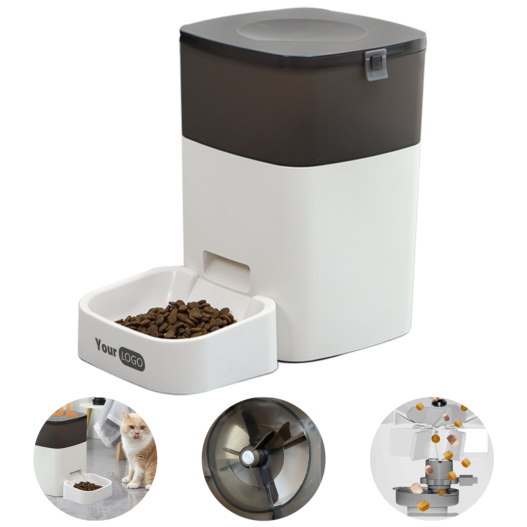 Plastic Pet Mechanical Button Feeder 4