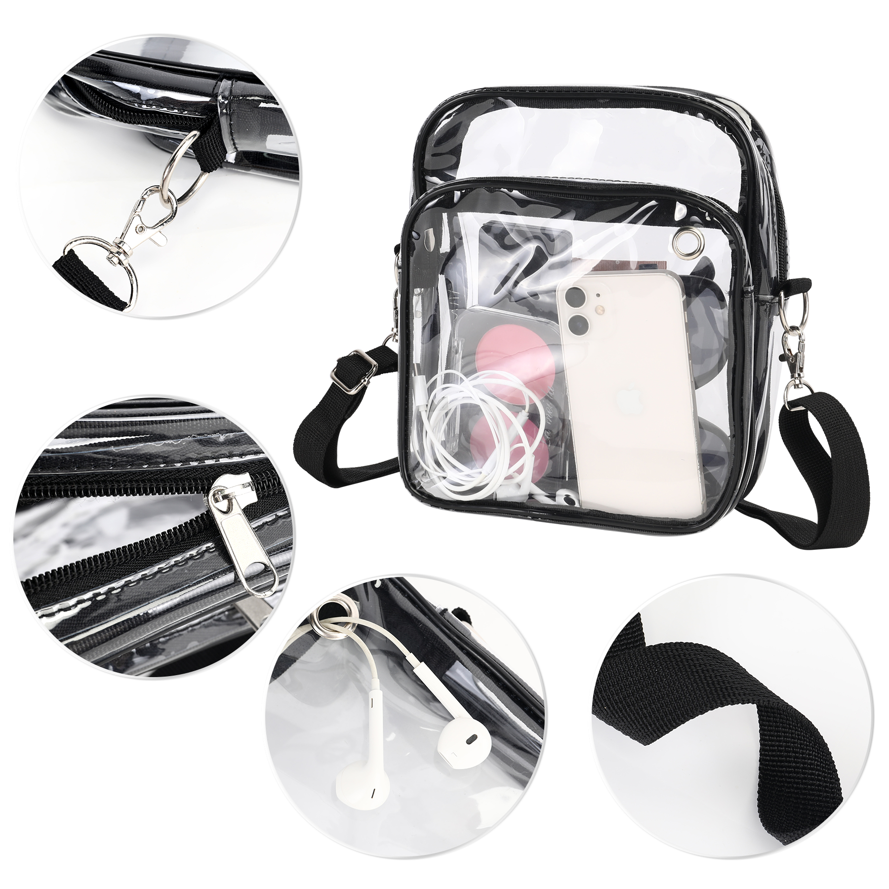 Clear PVC Crossbody Shoulder Bag 2