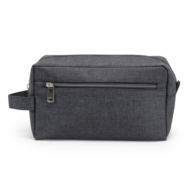 Heathered Dual Zipper Polyester Toiletry Bag 4