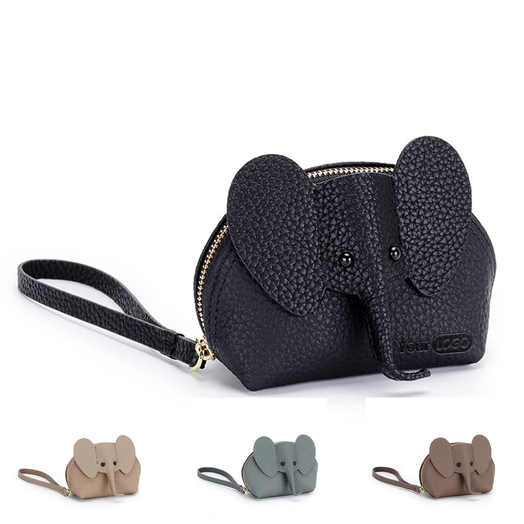 Genuine Leather Cartoon elephant women's mini coin purse 6