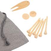 Bamboo Golf Tee Set with Recycled Pouch 18