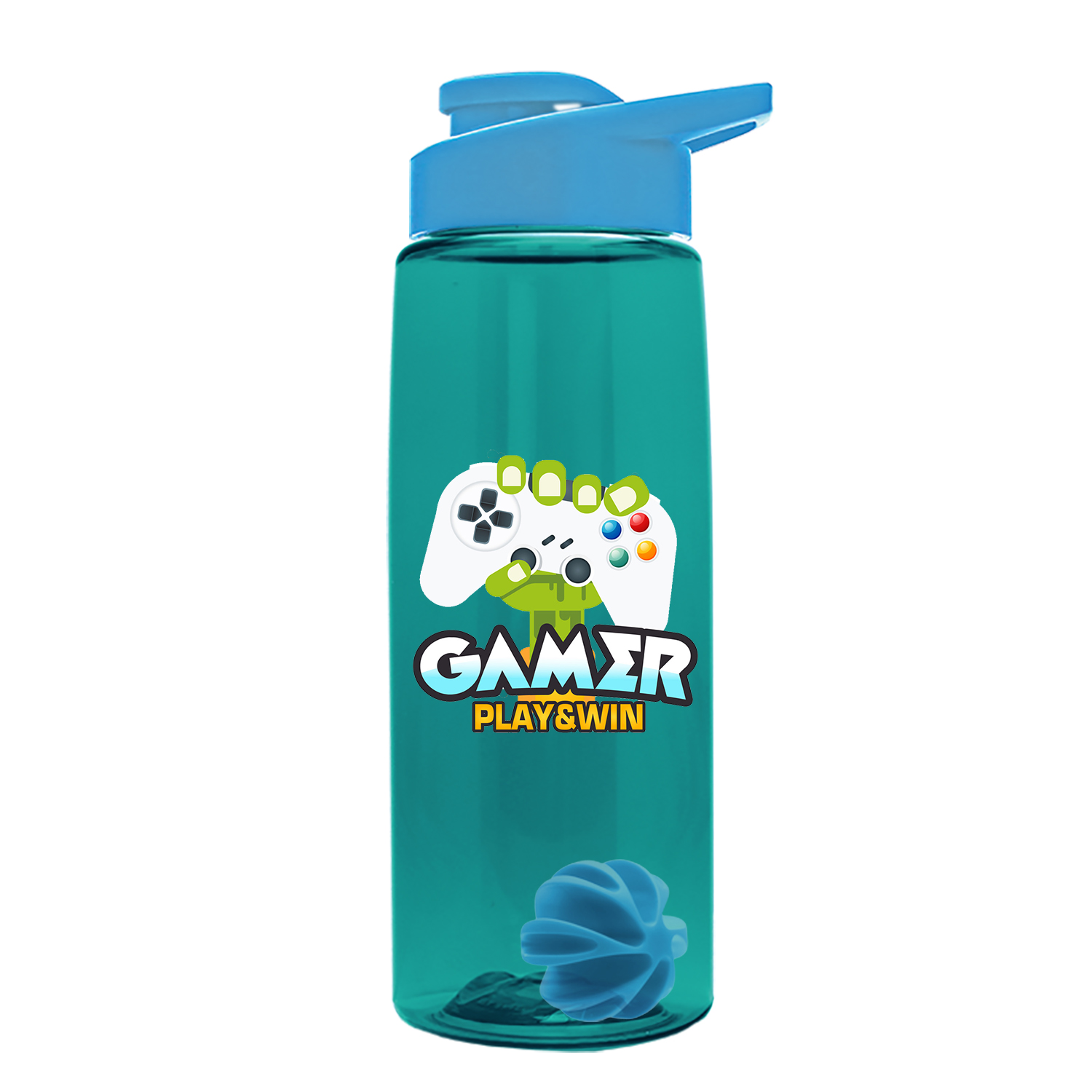 The Flair - 26 oz. Transparent Tritan Bottle with Drink thru , Mixing Ball, and Digital Imprint 4