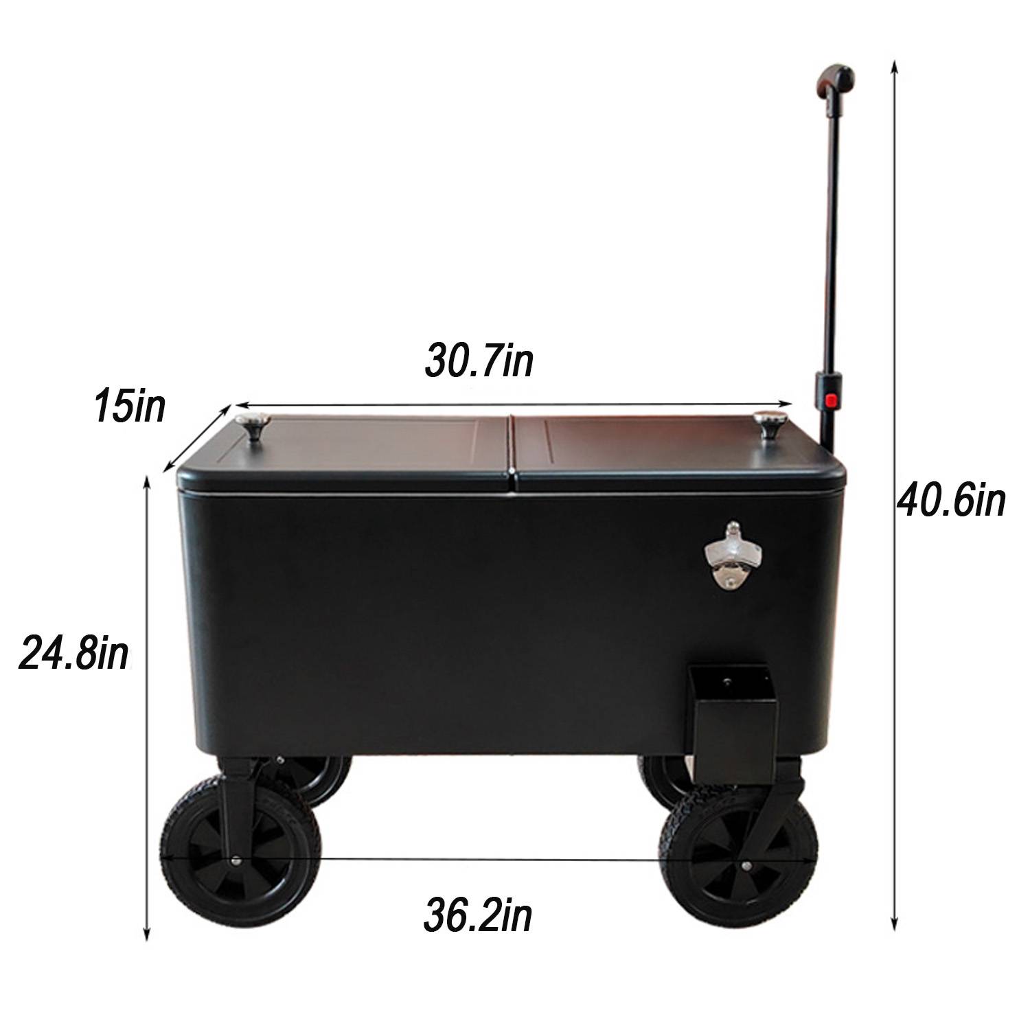 75L Outdoor Rolling Cooler w/ Extendable Handle 5