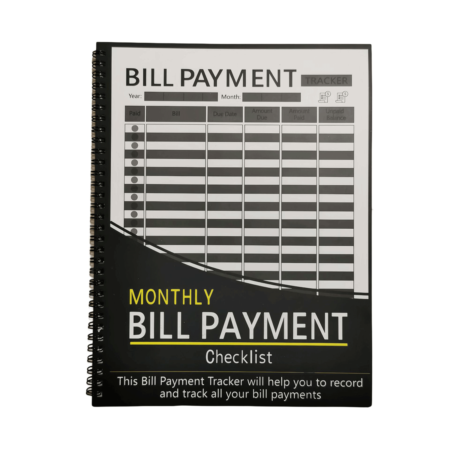 12 Month financial Monthly Money Book Bill Tracker Notebook 4