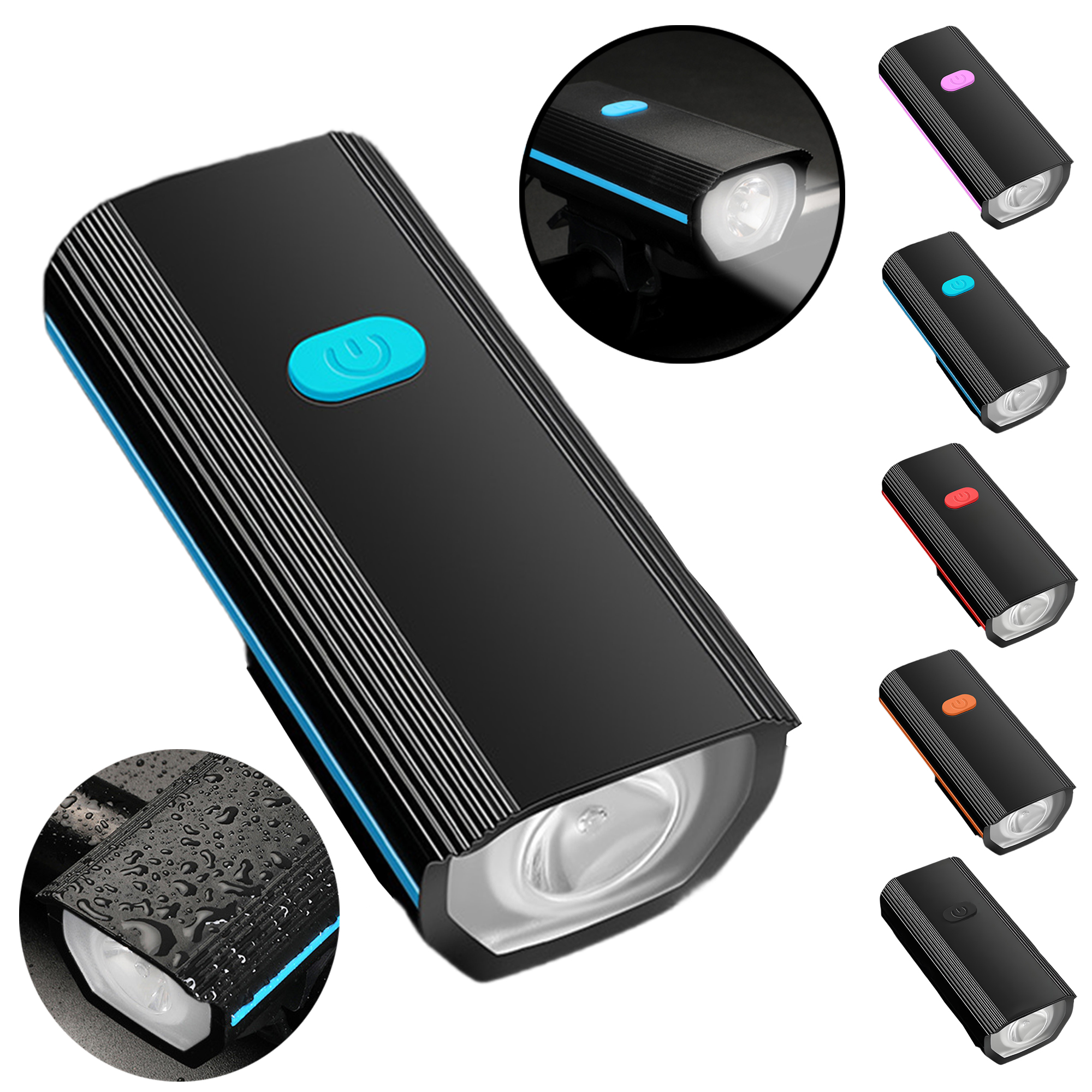 Bike Light Front Headlight for Mountain Cycling, USB Rechargeable, High Beam. 6