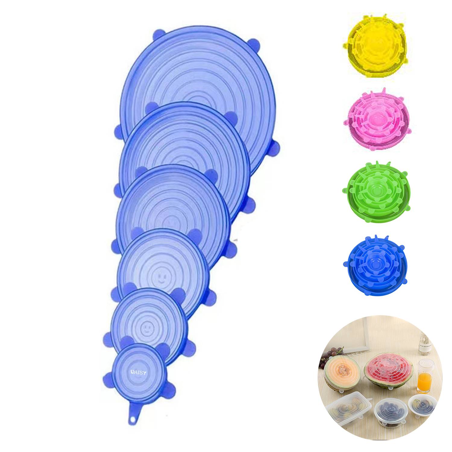 Silicone Food Cover Set of 6 6