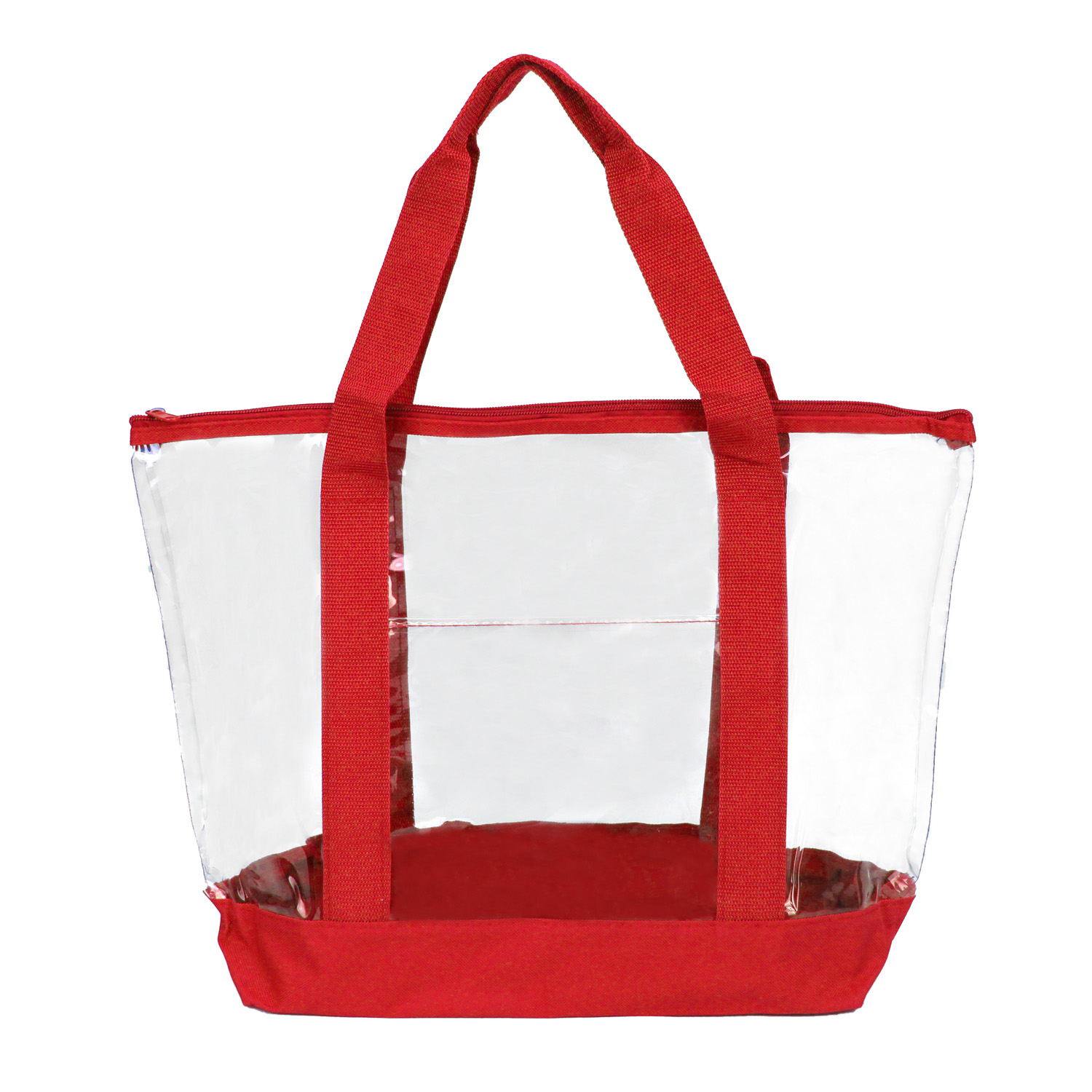 Clear Zipper Boat Tote with Front Pocket