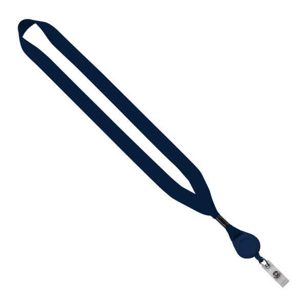 3/4" Polyester Lanyard with Metal Crimp & Retractable Badge Reel 208